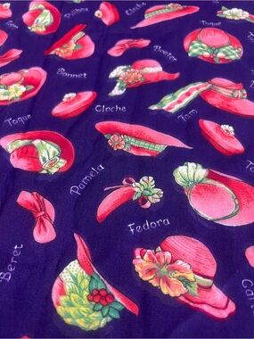 Classic Cottons Vintage Red Hat Society Cotton Fabric 110”x22 1/2”